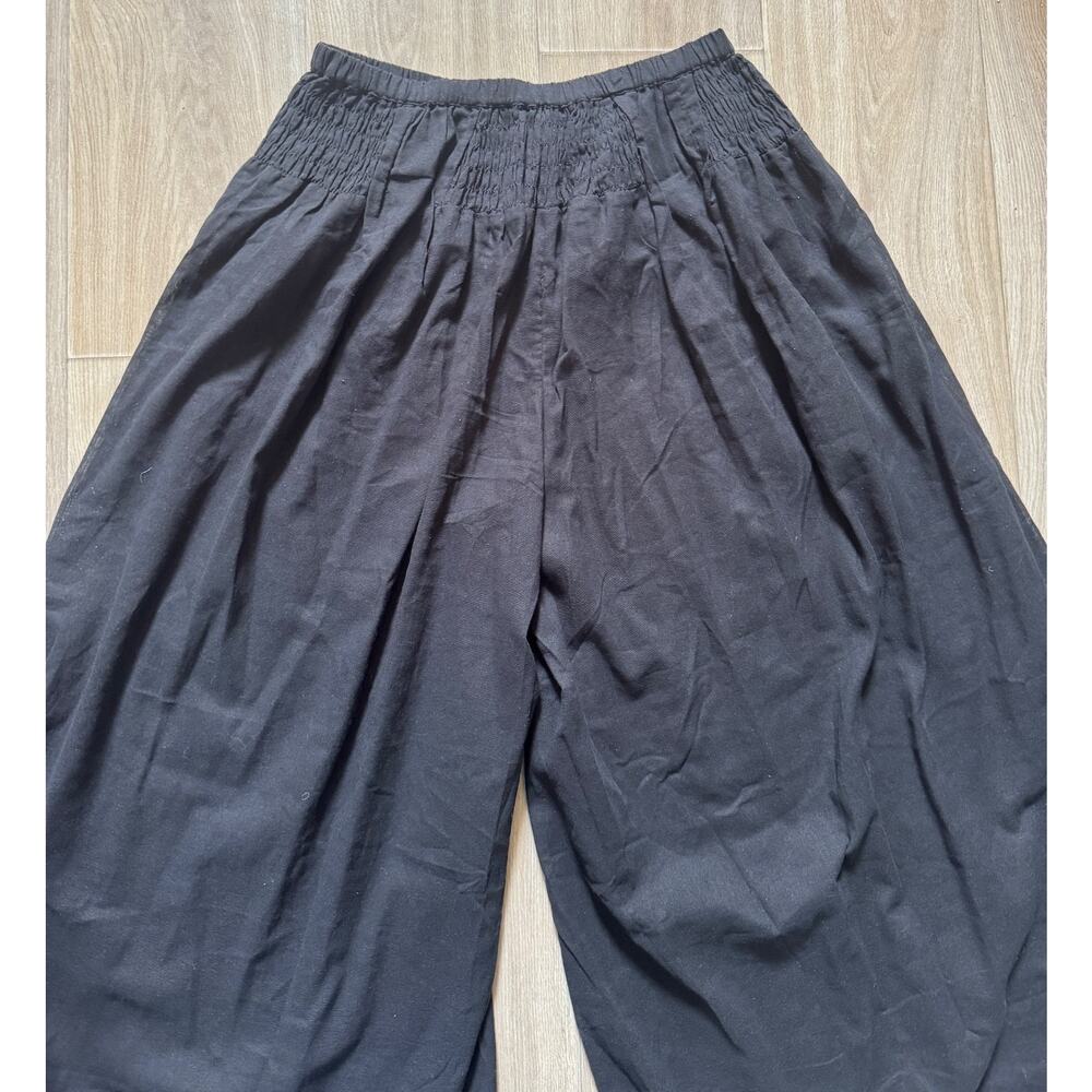NWT Free People Rising Sun Pants- Smocked Elastic Waist Wide Leg - Size M - Picture 7 of 10